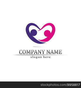 People logo, Team, Succes people work, Group and Community, Group Company and Business logo vector and design Care, Family icon Succes logo