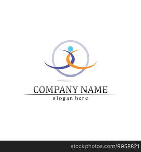 People logo, Team, Succes people work, Group and Community, Group Company and Business logo vector and design Care, Family icon Succes logo