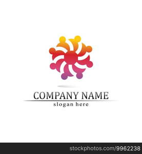 People logo, Team, Succes people work, Group and Community, Group Company and Business logo vector and design Care, Family icon Succes logo