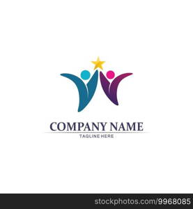 People logo, Team, Succes people work, Group and Community, Group Company and Business logo vector and design Care, Family icon Succes logo