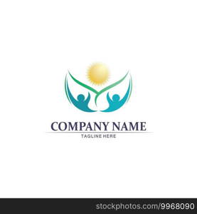 People logo, Team, Succes people work, Group and Community, Group Company and Business logo vector and design Care, Family icon Succes logo