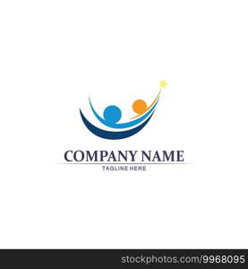 People logo, Team, Succes people work, Group and Community, Group Company and Business logo vector and design Care, Family icon Succes logo