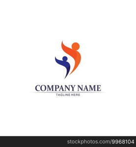 People logo, Team, Succes people work, Group and Community, Group Company and Business logo vector and design Care, Family icon Succes logo