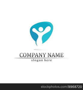 People logo, Team, Succes people work, Group and Community, Group Company and Business logo vector and design Care, Family icon Succes logo