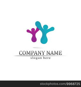 People logo, Team, Succes people work, Group and Community, Group Company and Business logo vector and design Care, Family icon Succes logo