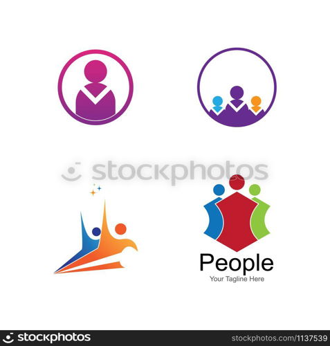 people logo vector icon template