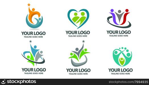 people logo vector logo set