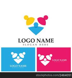 people love and care logo designs colorful concept vector illustration  family care logo template  love symbol.