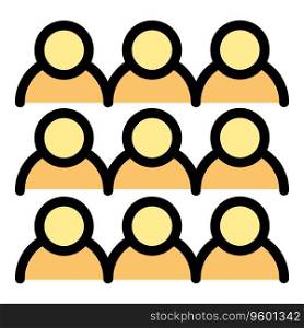 People migration icon outline vector. Refugee help. Poor help color flat. People migration icon vector flat