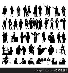 People of business. Black silhouettes of businessmen. A vector illustration