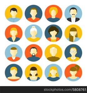 People of different generations avatars portraits icons set isolated vector illustration. Avatars Icons Set