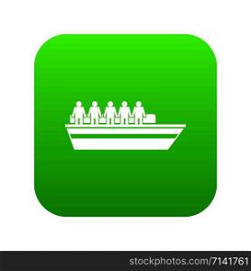 People on ship icon digital green for any design isolated on white vector illustration. People on ship icon digital green