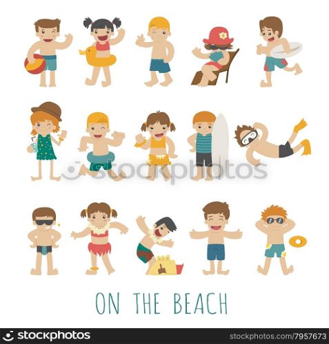 People on the beach , eps10 vector format