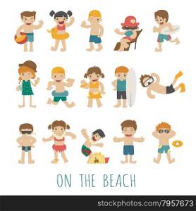 People on the beach , eps10 vector format