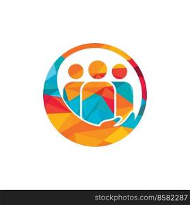People or family care vector logo design. Hand and people icon design. 