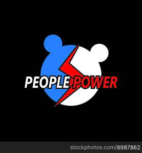 People power logo vector template vector illustration