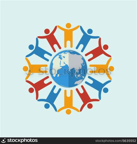 People round the world. A vector illustration