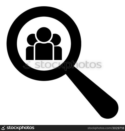 People search icon black color vector illustration flat style simple image