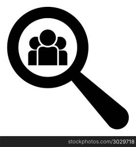 People search icon black color vector illustration flat style simple image