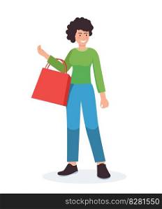 people shopping. woman with shopping bags illustration