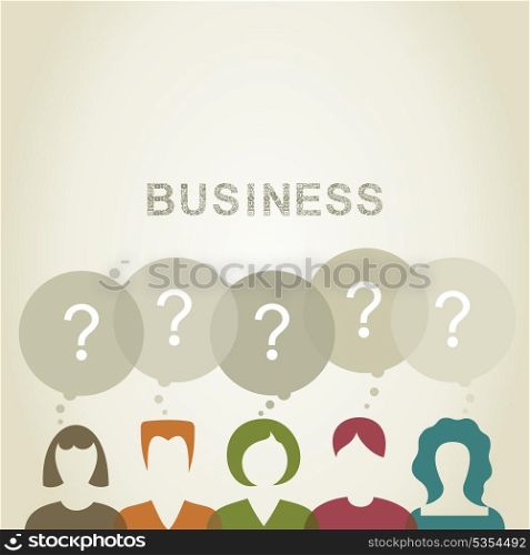 People speak about advertising. A vector illustration