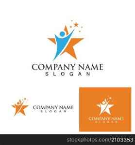 people star logo and symbol vector