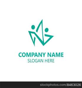 People Star logo design concept combination template vector