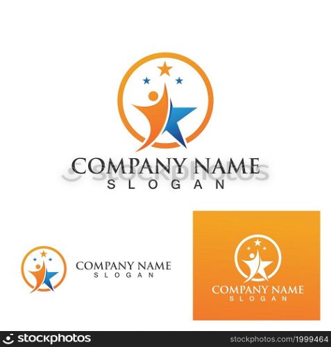 People star success logo and symbol vector