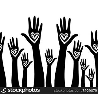 People support hand vector image
