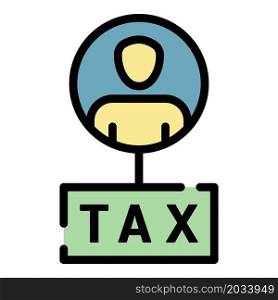 People tax icon. Outline people tax vector icon color flat isolated. People tax icon color outline vector
