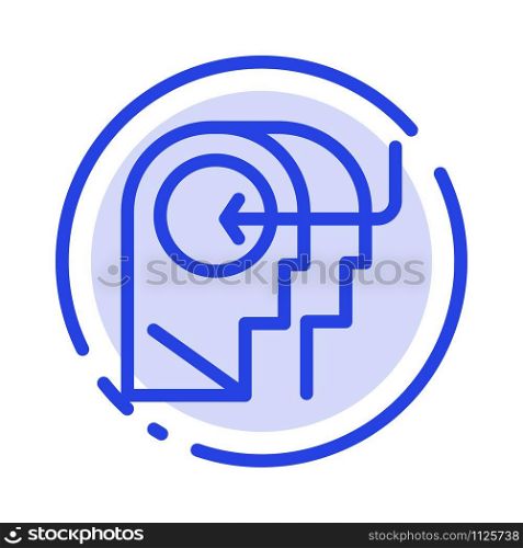 People, Teaching, Head, Mind Blue Dotted Line Line Icon