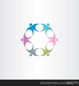 people teamwork circle icon design