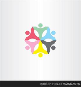 people teamwork color sign logo design