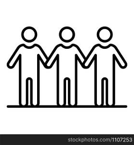 People teamwork icon. Outline people teamwork vector icon for web design isolated on white background. People teamwork icon, outline style