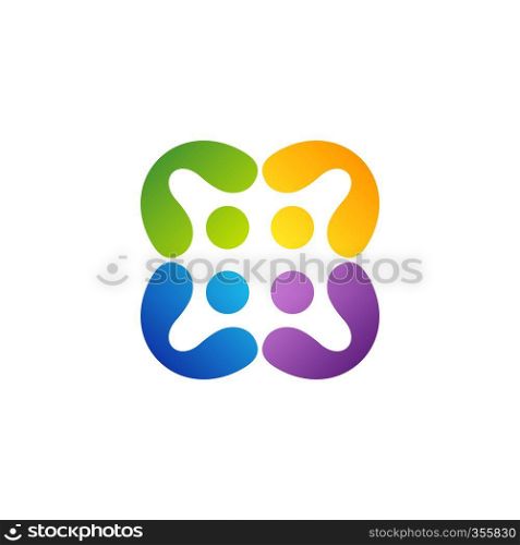 people teamwork logo education group symbol icon vector design illustration