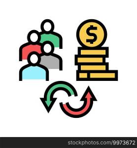 people to money converter color icon vector. people to money converter sign. isolated symbol illustration. people to money converter color icon vector illustration