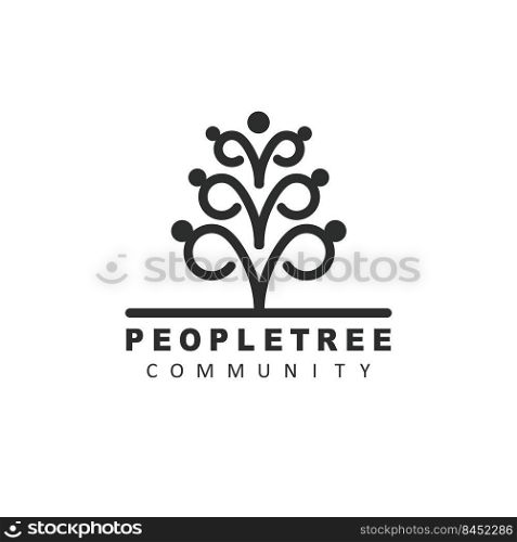 people tree community icon vector illustration concept design template