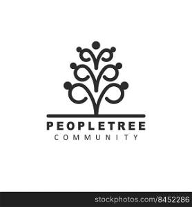 people tree community icon vector illustration concept design template