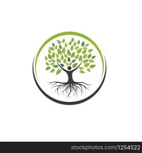 people Tree icon logo template vector design