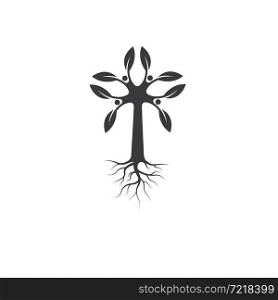 people tree icon vector concept design template