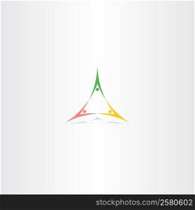 people triangle partner logo sign element team