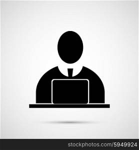 People vector design. Man at the computer icon. People vector design. Man at the computer icon.