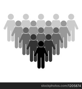 People vector icon. Group of humans sign. Social icon. Leader