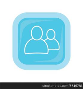 People vector icon in flat style. Social networking contacts and interaction with friends. Illustration for application button pictograms, infogpaphics elements, logo, web design. Isolated on white. People Vector Icon In Flat Style Design. People Vector Icon In Flat Style Design