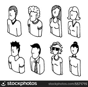 People vector icon set / Lineart characters