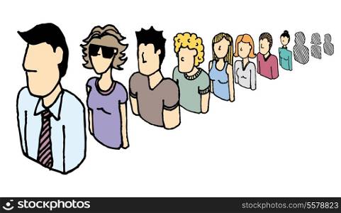 People vector icons team / Endless queue