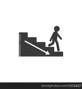 people walking to down on upstair vector illustration design