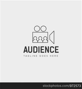 people watch movie performance show simple logo template vector illustration - vector file. people watch movie performance show simple logo template vector illustration