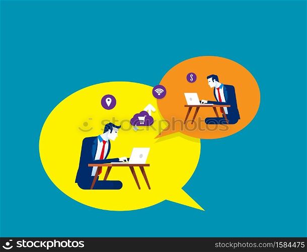 People who communicate on the internet, Graphic design vector illustration.Concept business flat character, Communication.