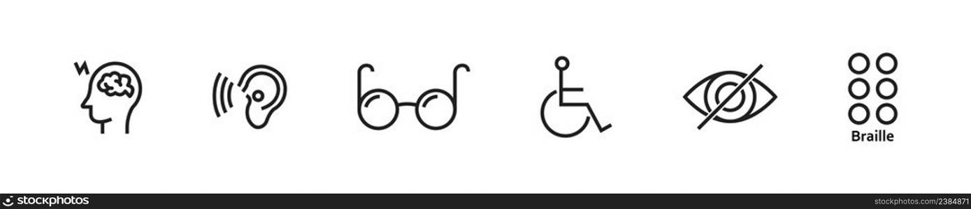 People with disabilities icon. Vector illustration. EPS 10.